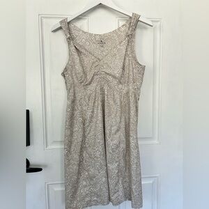 Athleta Beige Paisley-Print Sleeveless Mini Dress